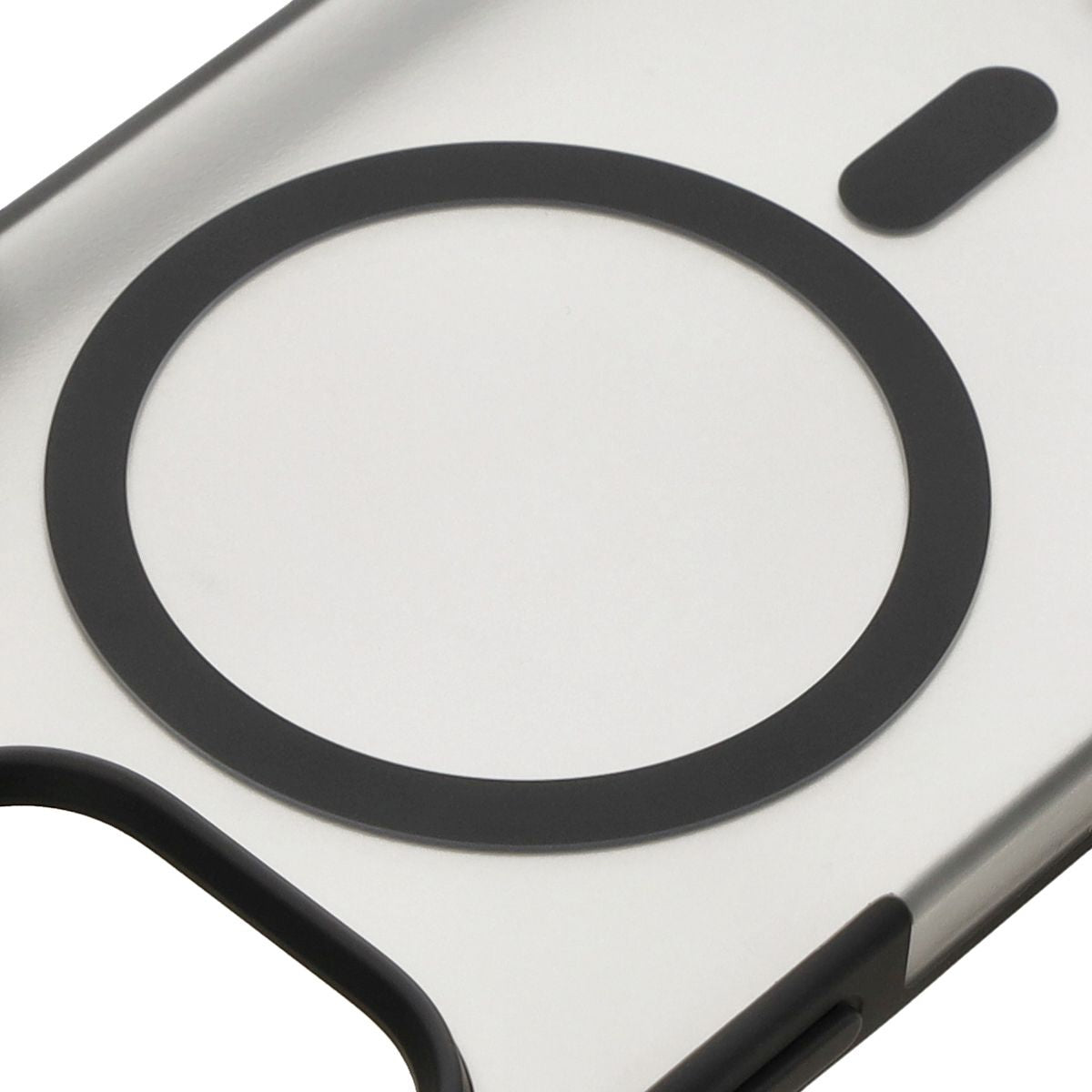 Handyhülle mit Magnetring für iPhone 14 Pro, Bizon Case MatteO, Semitransparent mit schwarzem Rand