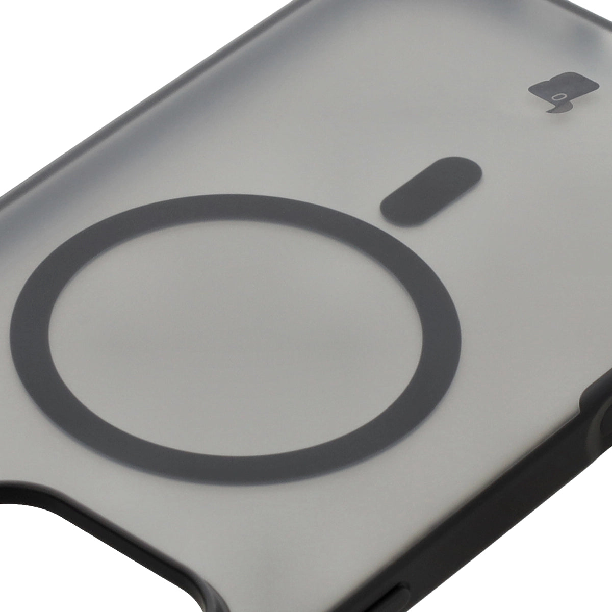 Handyhülle mit Magnetring für iPhone 16 Pro Max, Bizon Case MatteO, Semitransparent mit schwarzem Rand