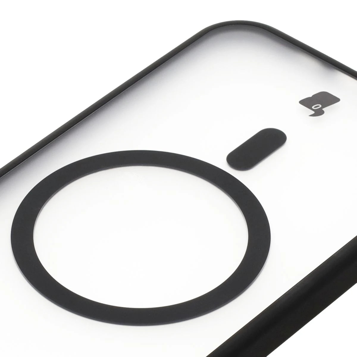 Handyhülle mit Magnetring für iPhone 17e / 16e, Bizon Case MatteO, Semitransparent mit schwarzem Rand