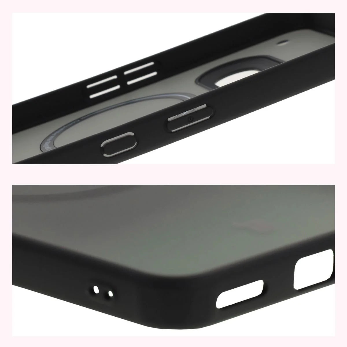 Handyhülle mit Magnetring für Nothing Phone (3a), Bizon Case MatteO, Getönt-Schwarz