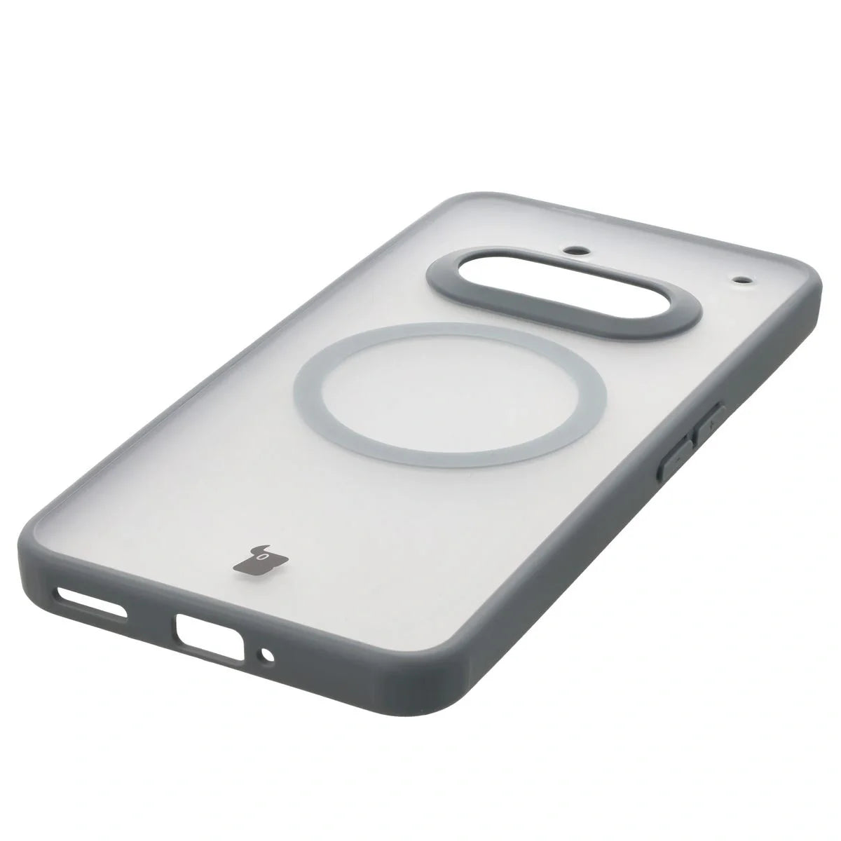 Handyhülle mit Magnetring für Nothing Phone (3a), Bizon Case MatteO, Getönt-Grau