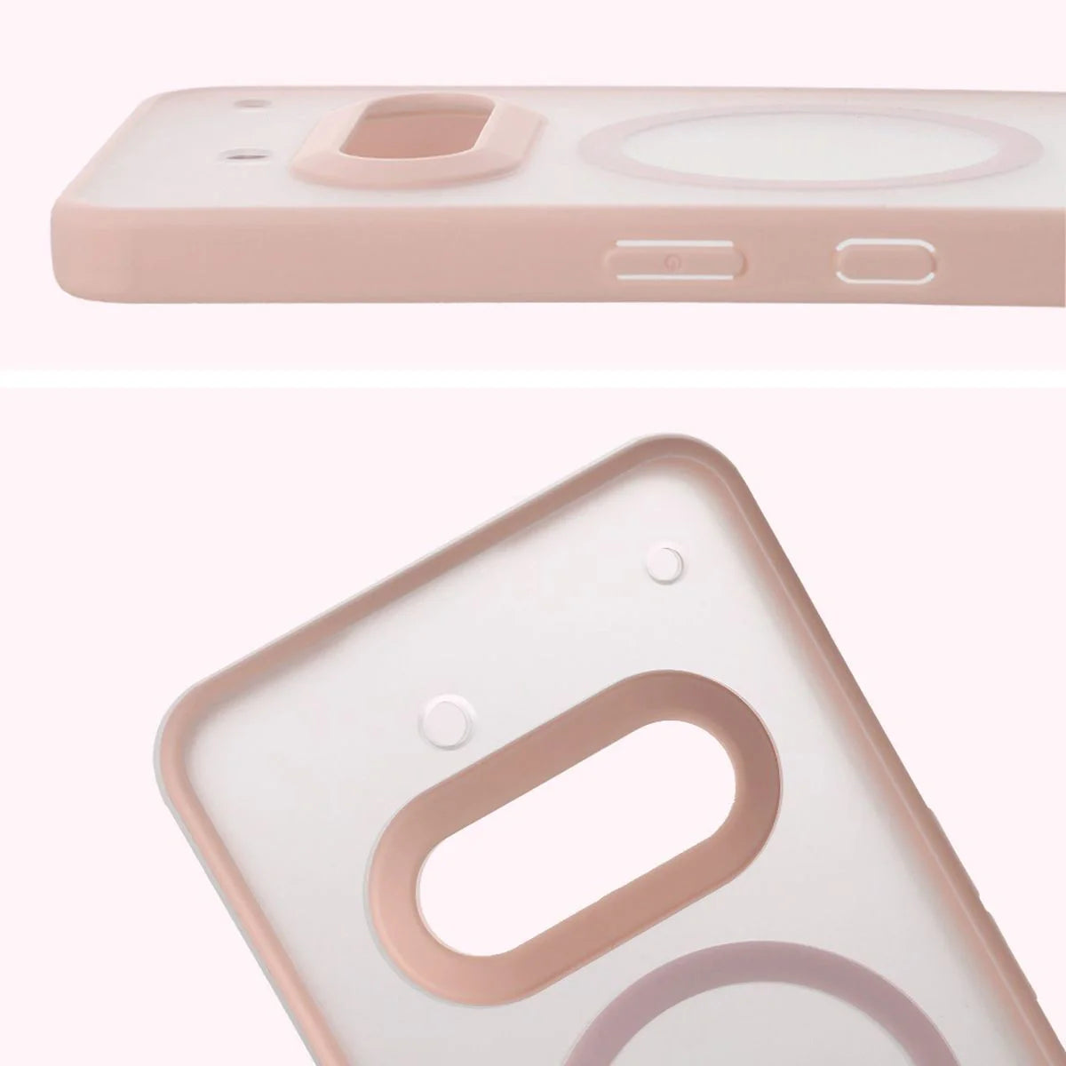 Handyhülle mit Magnetring für Nothing Phone (3a), Bizon Case MatteO, Getönt-Rosa