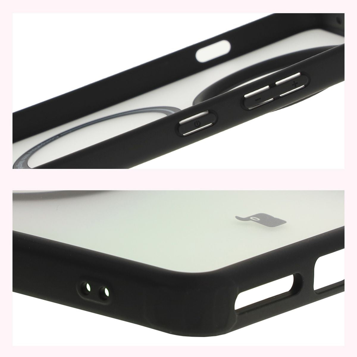 Handyhülle mit Magnetring für OnePlus 13R, Bizon Case MatteO, Semitransparent mit schwarzem Rand