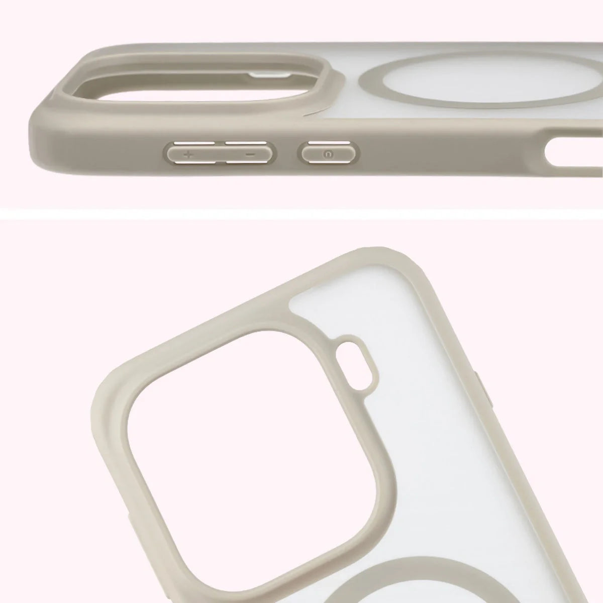 Handyhülle mit Magnetring für Oppo Find X9 Pro, Bizon Case MatteO, Getönt-Beige