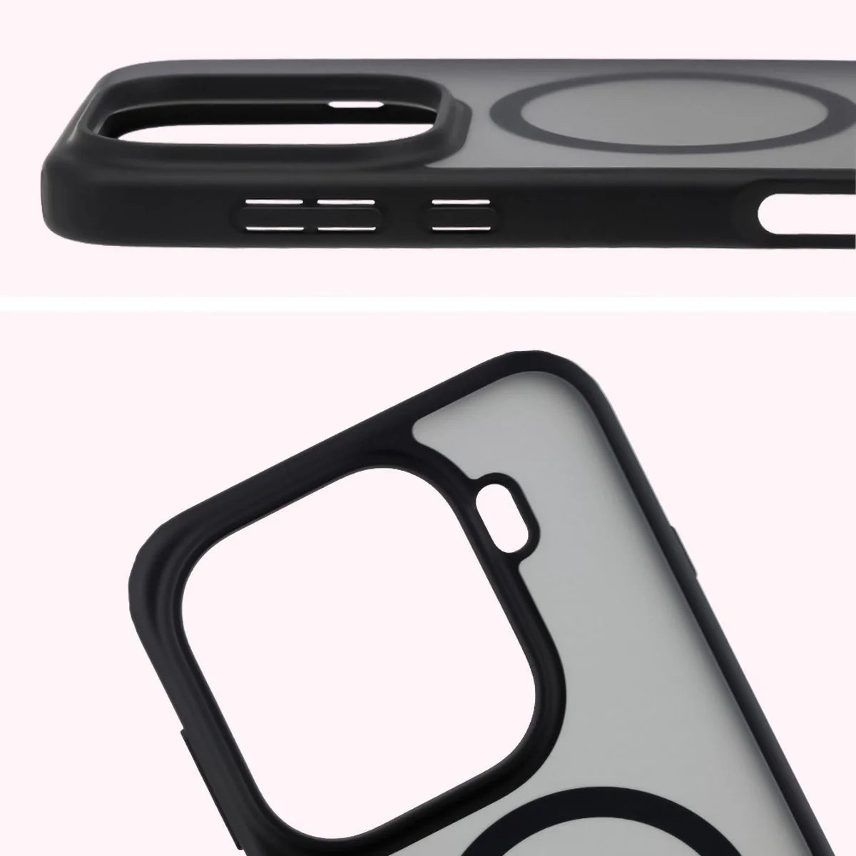 Handyhülle mit Magnetring für Oppo Find X9 Pro, Bizon Case MatteO, Getönt-Schwarz