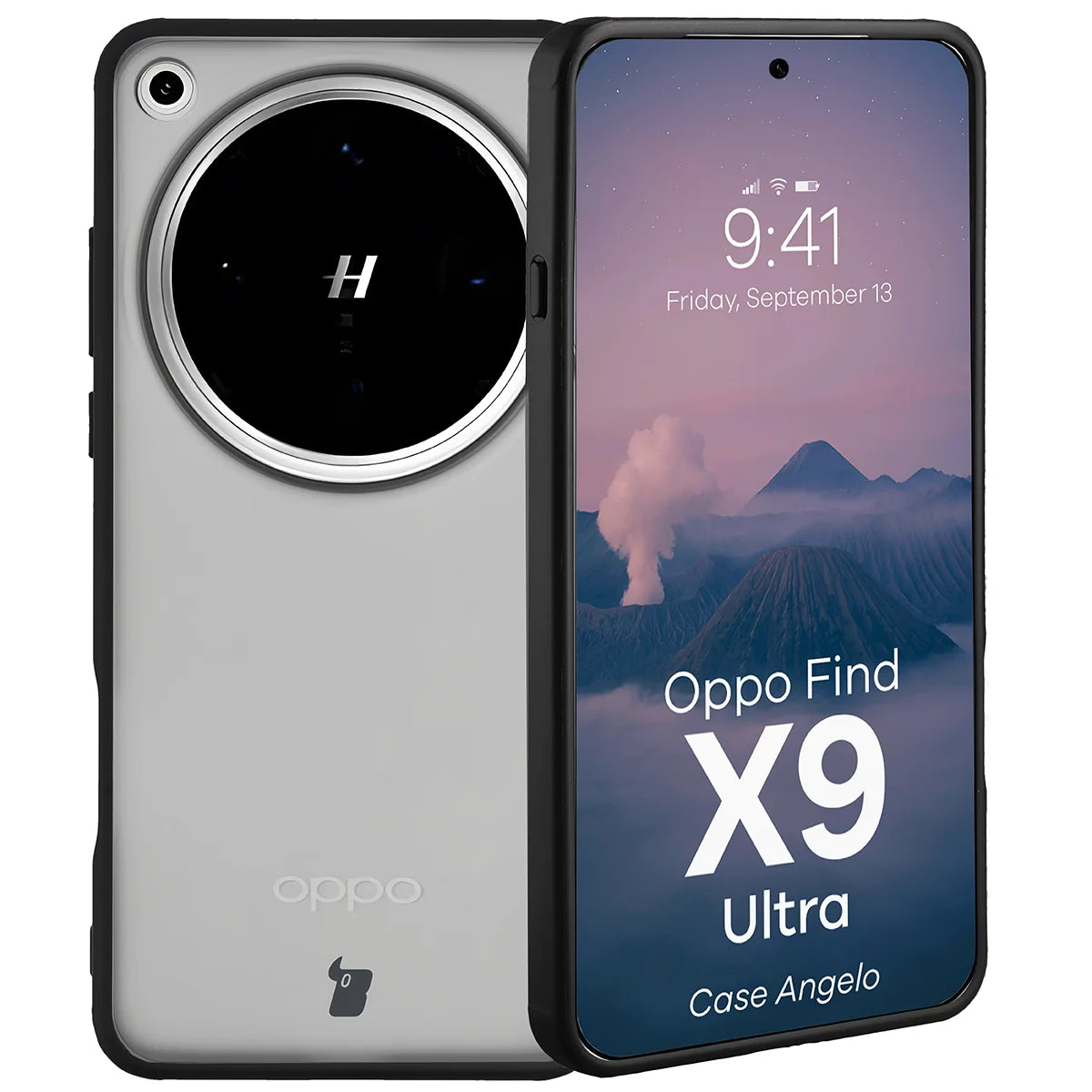 Handyhülle für Oppo Find X9 Ultra, Bizon Case Angelo, Getönte mit schwarzem Rahmen