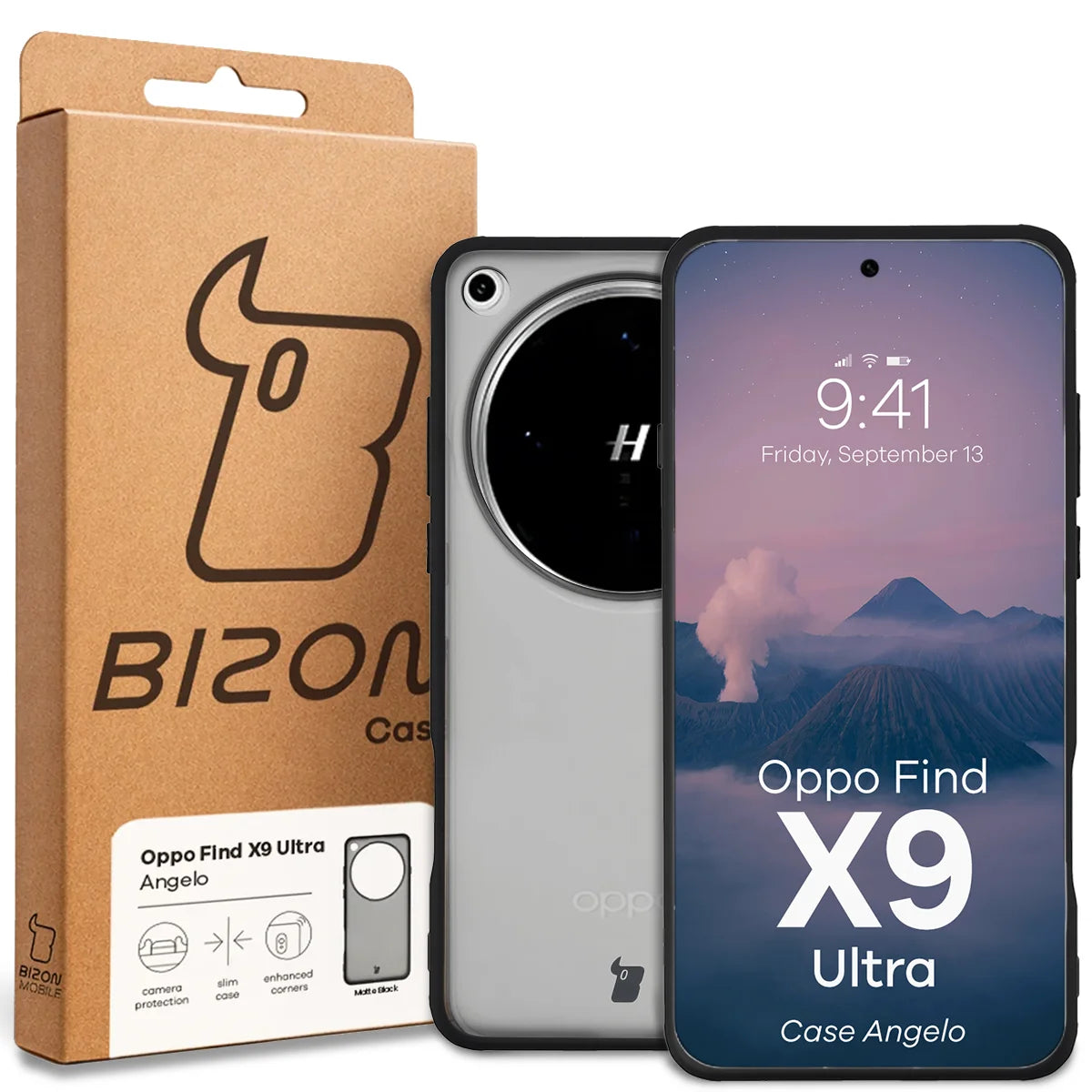 Handyhülle für Oppo Find X9 Ultra, Bizon Case Angelo, Getönte mit schwarzem Rahmen