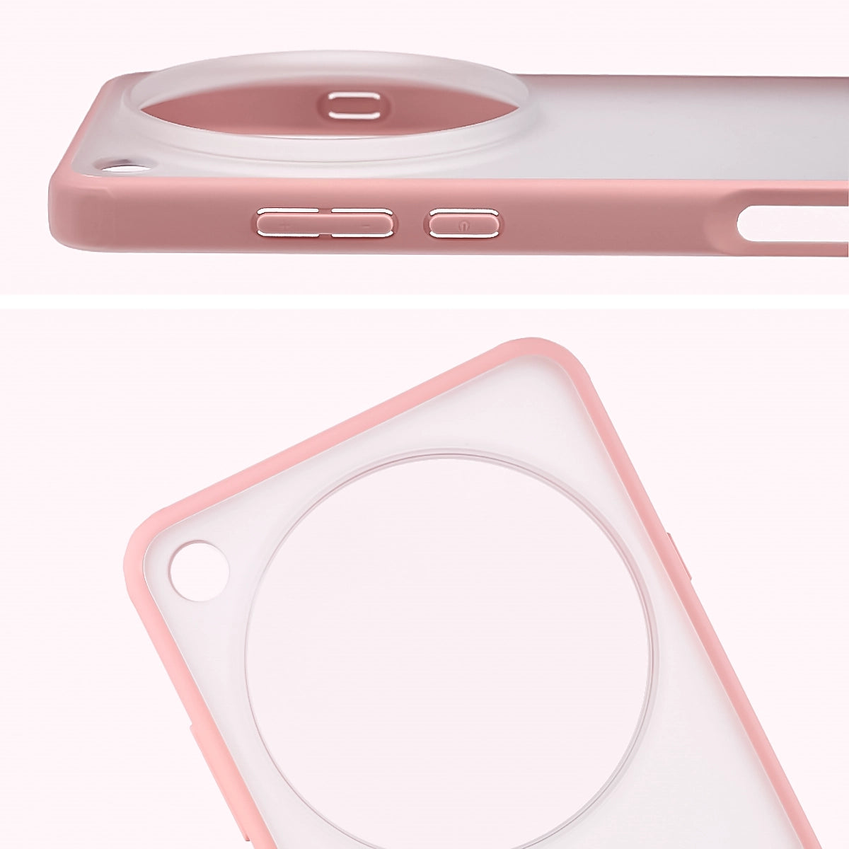 Handyhülle für Oppo Find X9 Ultra, Bizon Case Angelo, Semitransparent mit hellrosem Rahmen