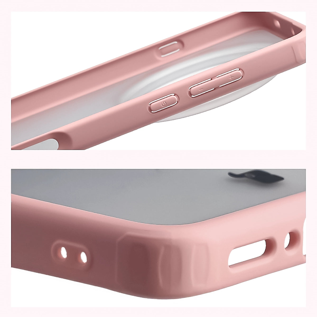Handyhülle für Oppo Find X9 Ultra, Bizon Case Angelo, Semitransparent mit hellrosem Rahmen