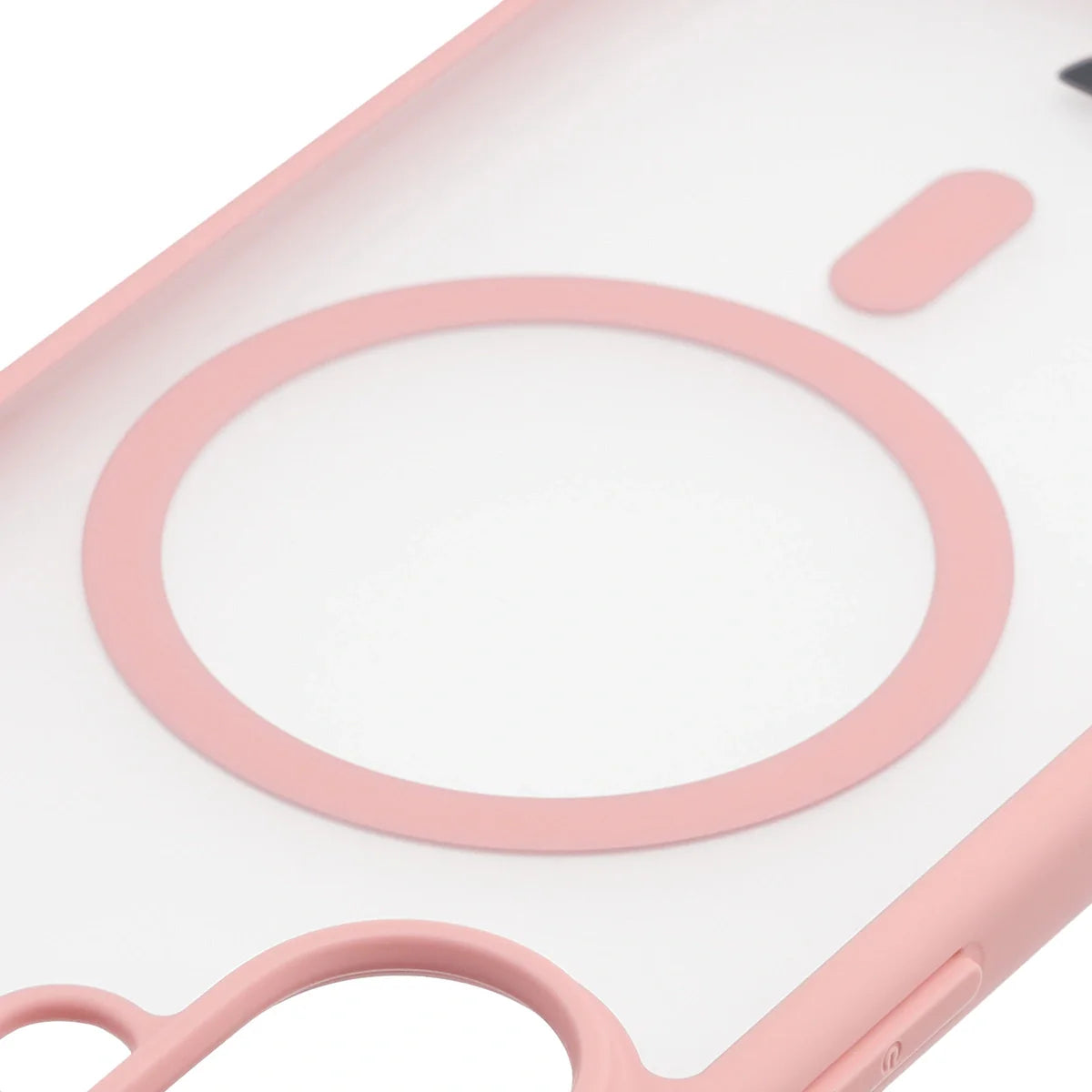 Schutzhülle mit Magnetring + gehärtetem Glas für iPhone 17, Bizon MatteO Pack, Getönt-Hellrosa