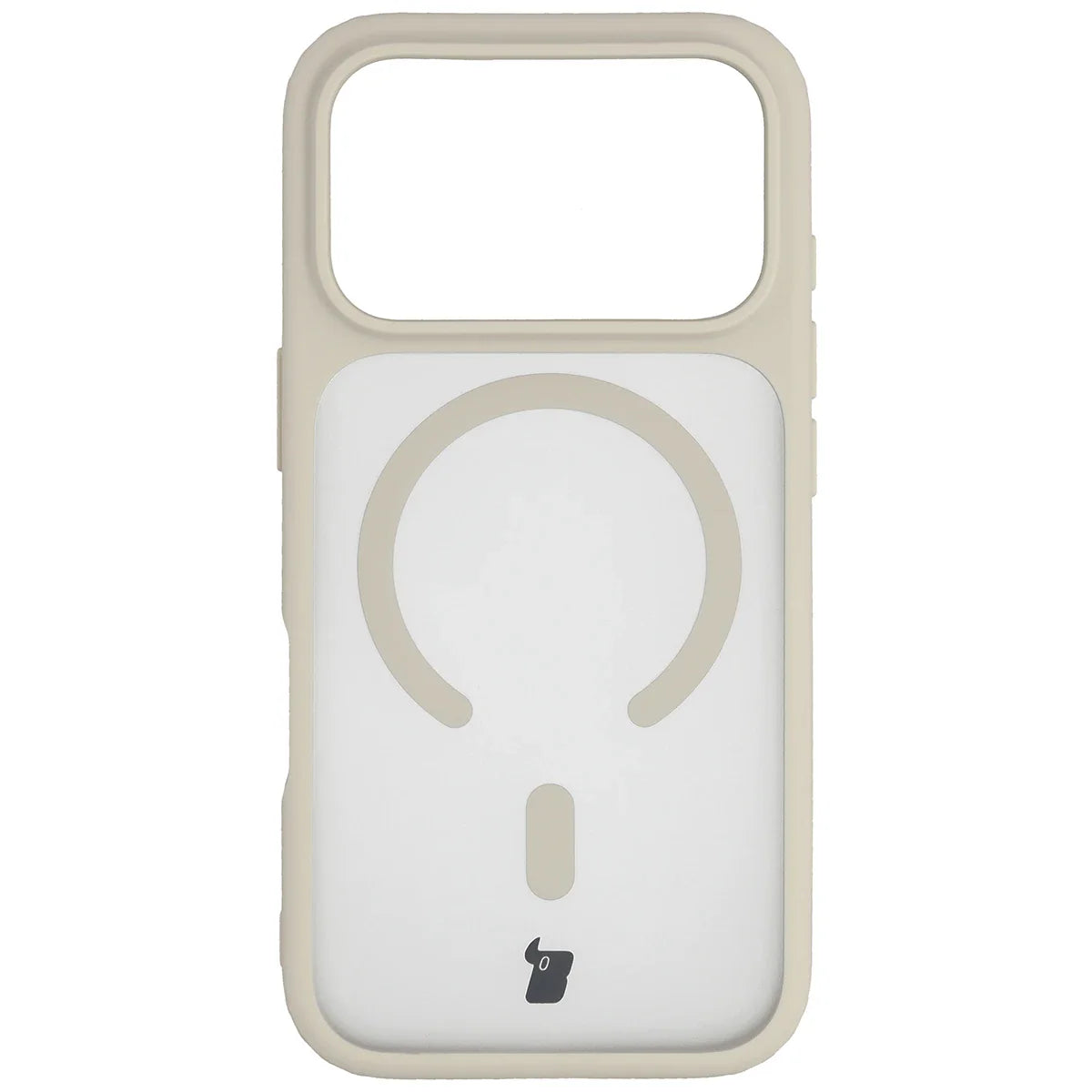 Schutzhülle mit Magnetring + gehärtetem Glas für iPhone 17 Pro, Bizon MatteO Pack, Getönt-Beige