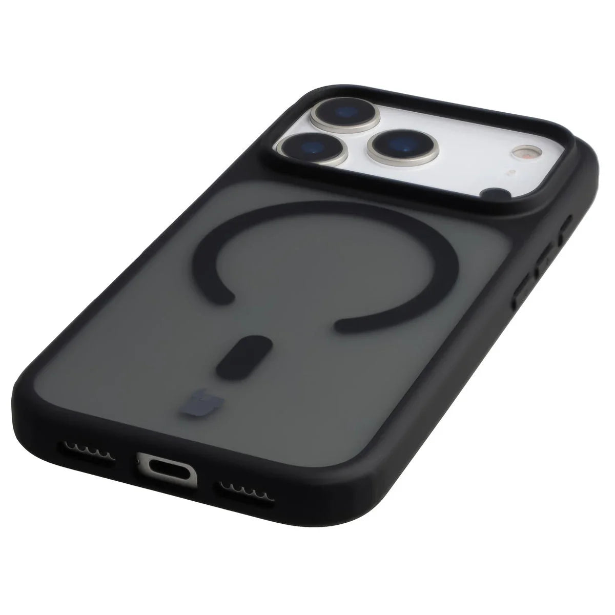 Schutzhülle mit Magnetring + gehärtetem Glas für iPhone 17 Pro, Bizon MatteO Pack, Getönt-Schwarz