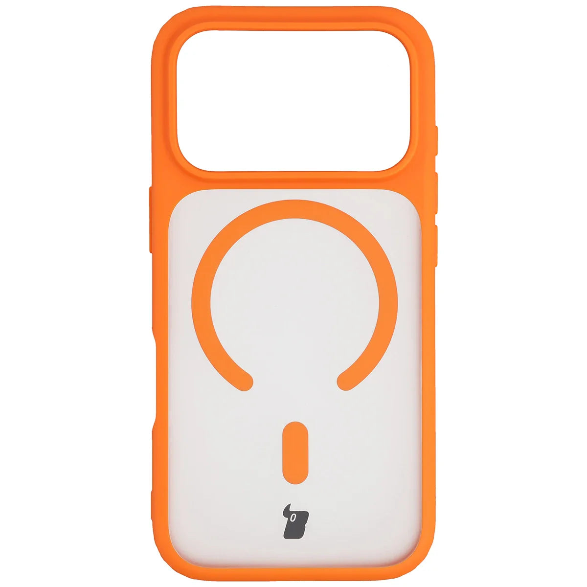 Schutzhülle mit Magnetring + gehärtetem Glas Bizon MatteO Pack für iPhone 17 Pro, Getönt-Orange