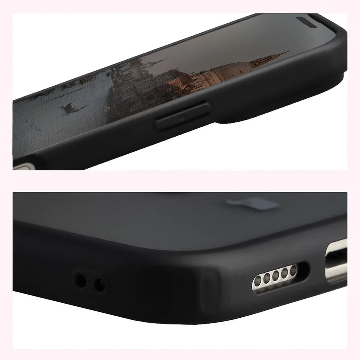 Schutzhülle mit Magnetring + gehärtetem Glas für iPhone 17 Pro Max, Bizon MatteO Pack, Getönt-Schwarz