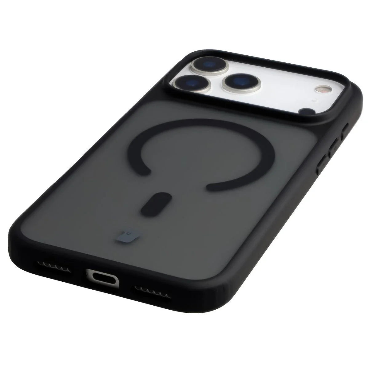 Schutzhülle mit Magnetring + gehärtetem Glas für iPhone 17 Pro Max, Bizon MatteO Pack, Getönt-Schwarz