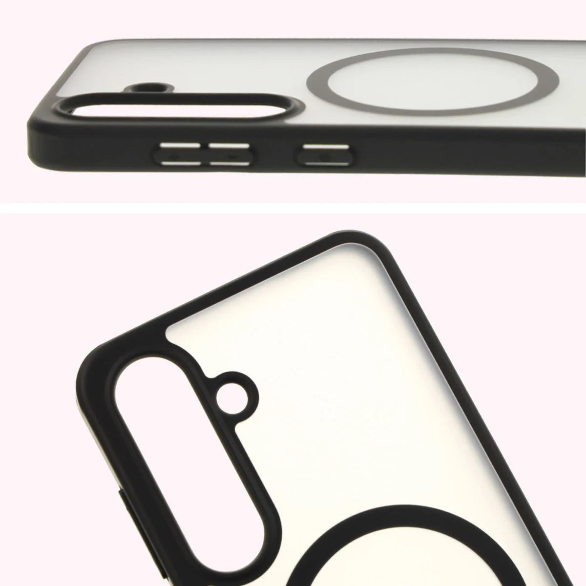 Schutzhülle mit Magnetring + gehärtetem Glas für Galaxy S25, Bizon MatteO Pack, Getönt-Schwarz