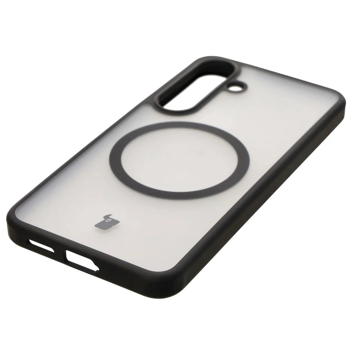 Schutzhülle mit Magnetring + gehärtetem Glas für Galaxy S25, Bizon MatteO Pack, Getönt-Schwarz