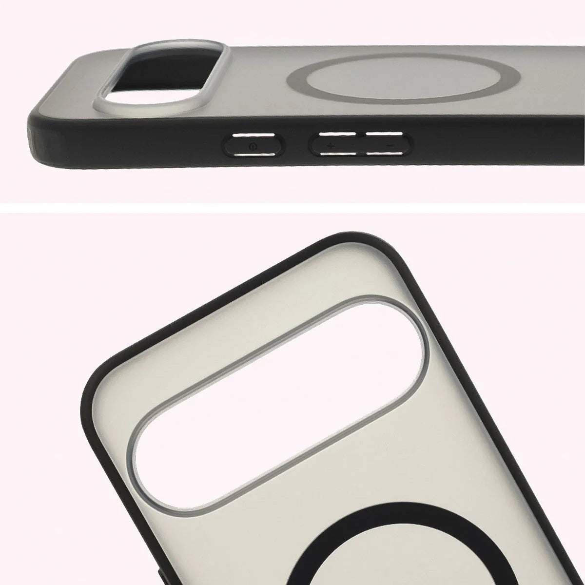 Schutzhülle mit Magnetring + gehärtetem Glas für Google Pixel 10 Pro XL, Bizon MatteO Pack, Getönt-Schwarz
