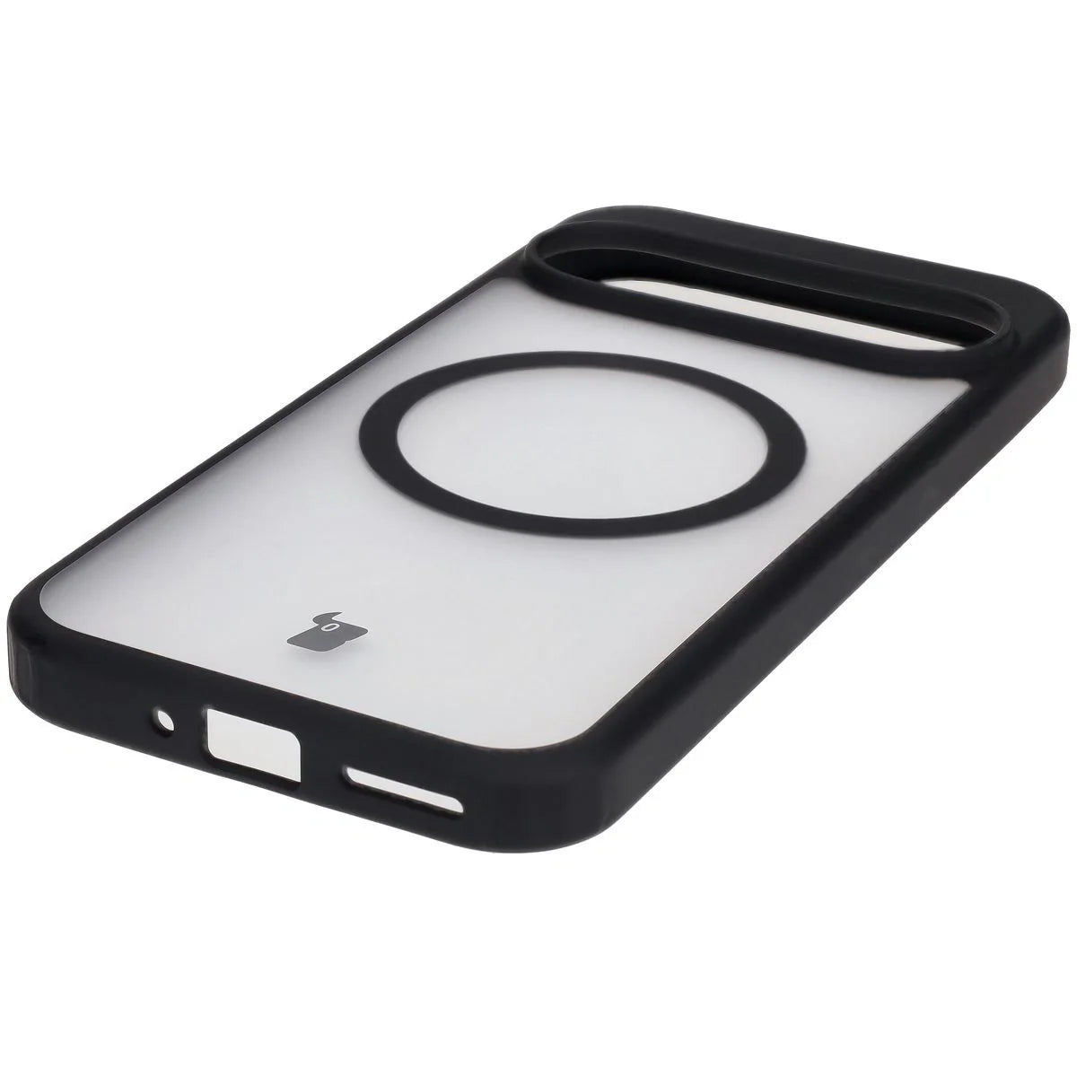 Schutzhülle mit Magnetring + gehärtetem Glas für Google Pixel 9 / 9 Pro, Bizon MatteO Pack, Getönt-Schwarz