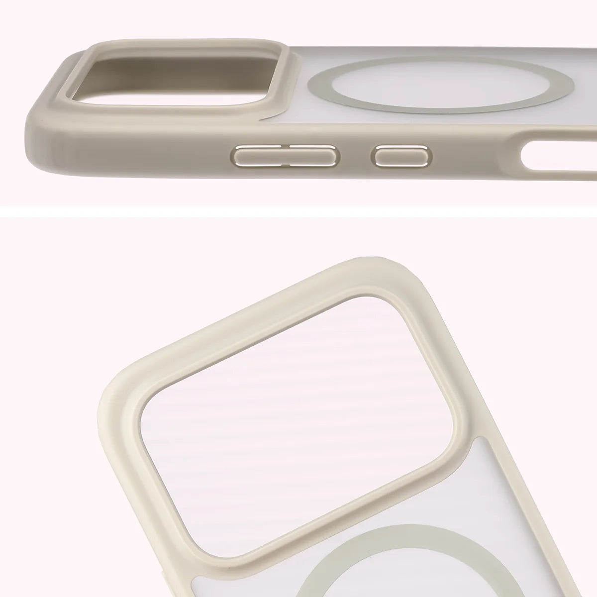 Schutzhülle mit Magnetring + gehärtetem Glas für Honor 600 5G / 600 Pro 5G, Bizon MatteO Pack, Getönt-Beige