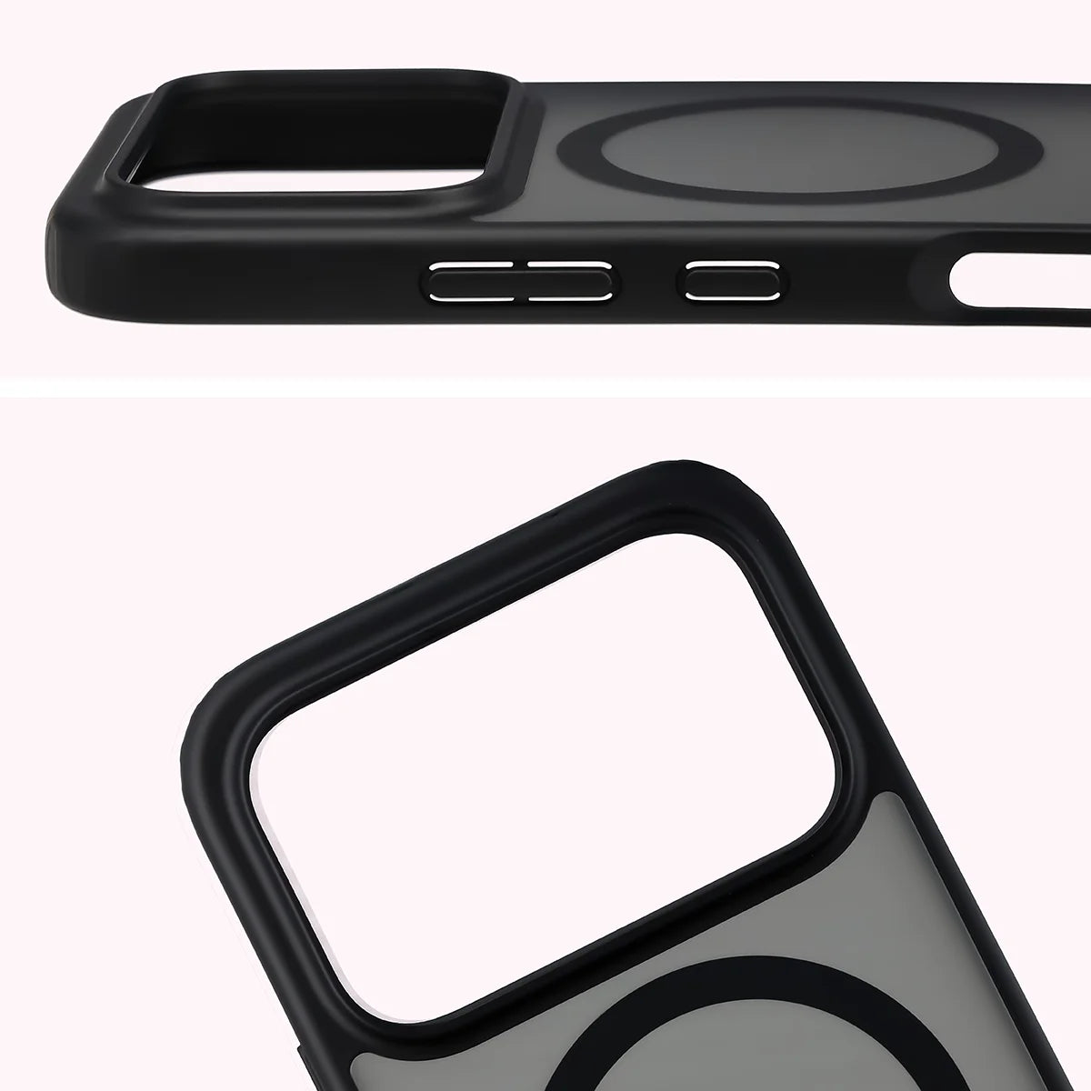 Schutzhülle mit Magnetring + gehärtetem Glas für Honor 600 5G / 600 Pro 5G, Bizon MatteO Pack, Getönt-Schwarz