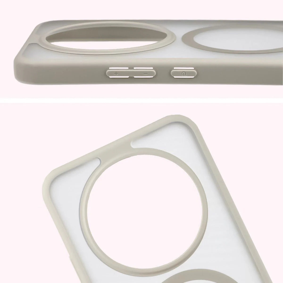 Schutzhülle mit Magnetring + gehärtetem Glas Bizon MatteO Pack für Honor Magic8 Lite, Getönt-Beige