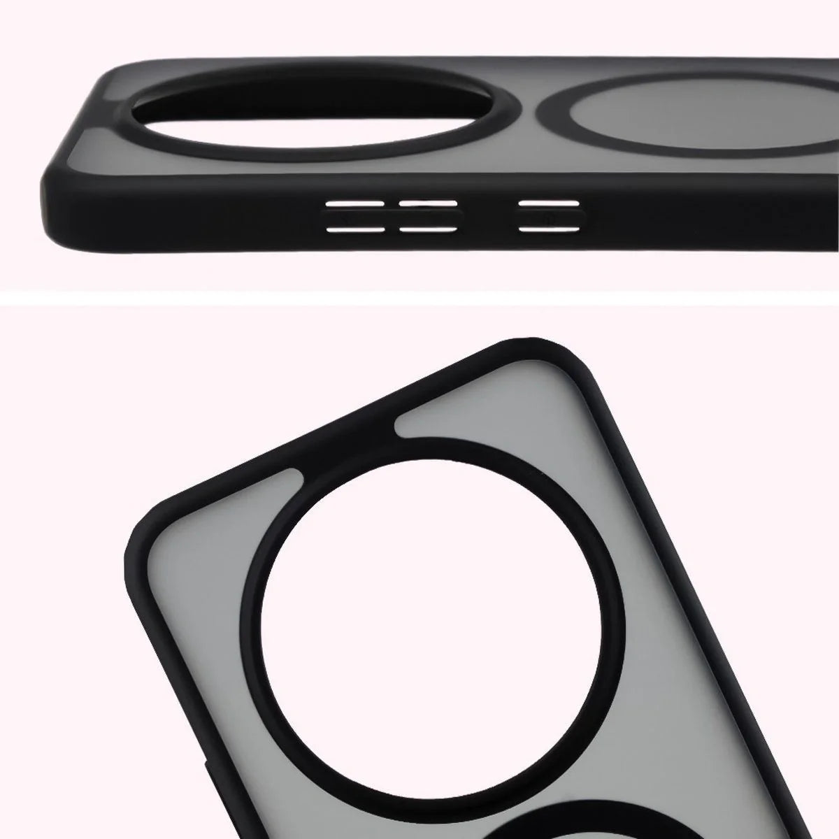 Schutzhülle mit Magnetring + gehärtetem Glas für Honor Magic8 Lite, Bizon MatteO Pack, Getönt-Schwarz