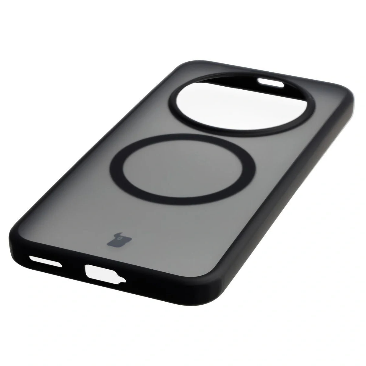 Schutzhülle mit Magnetring + gehärtetem Glas für Honor Magic8 Lite, Bizon MatteO Pack, Getönt-Schwarz