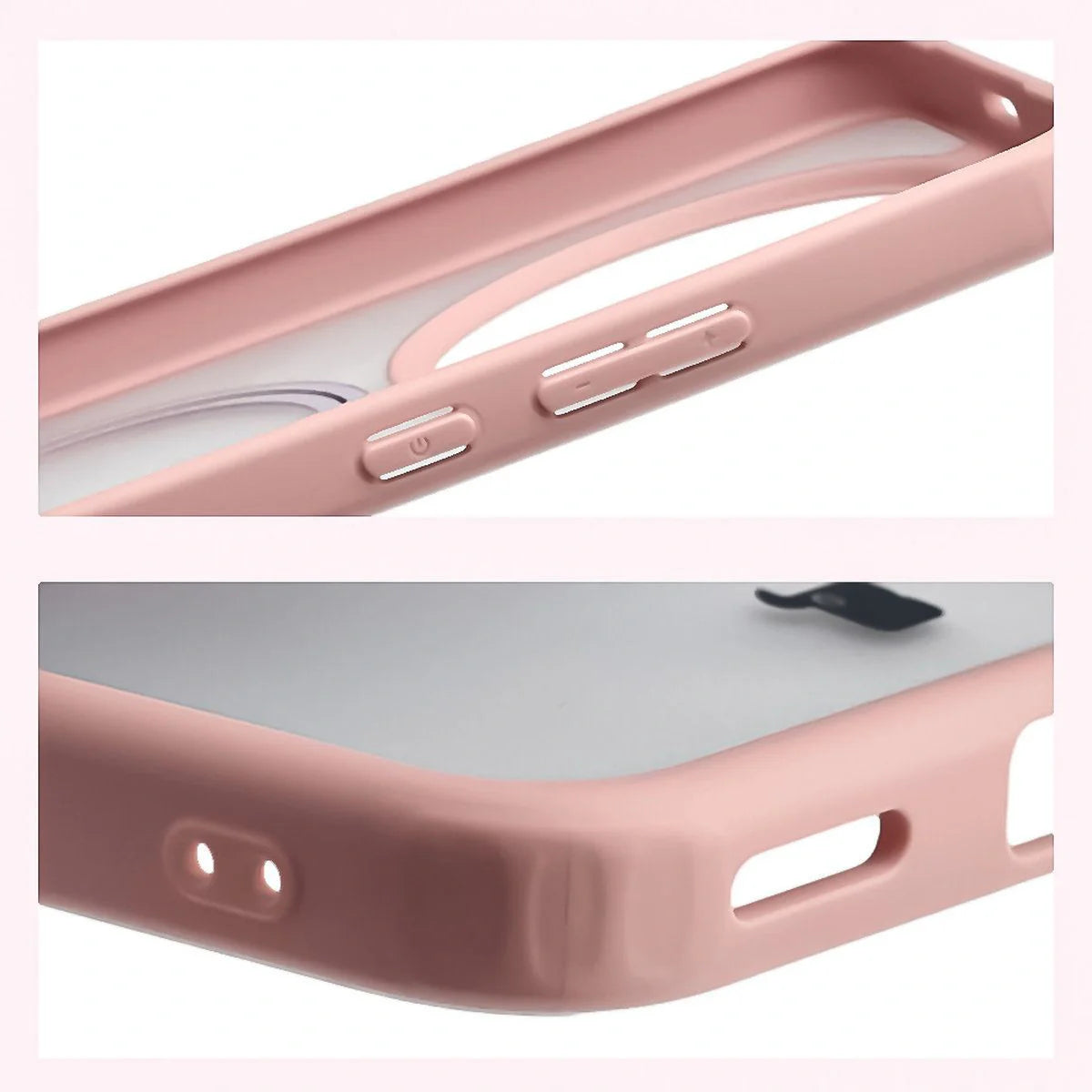 Schutzhülle mit Magnetring + gehärtetem Glas für Honor Magic8 Lite, Bizon MatteO Pack, Getönt-Hellrosa