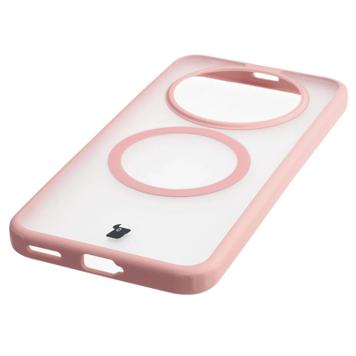 Schutzhülle mit Magnetring + gehärtetem Glas für Honor Magic8 Lite, Bizon MatteO Pack, Getönt-Hellrosa