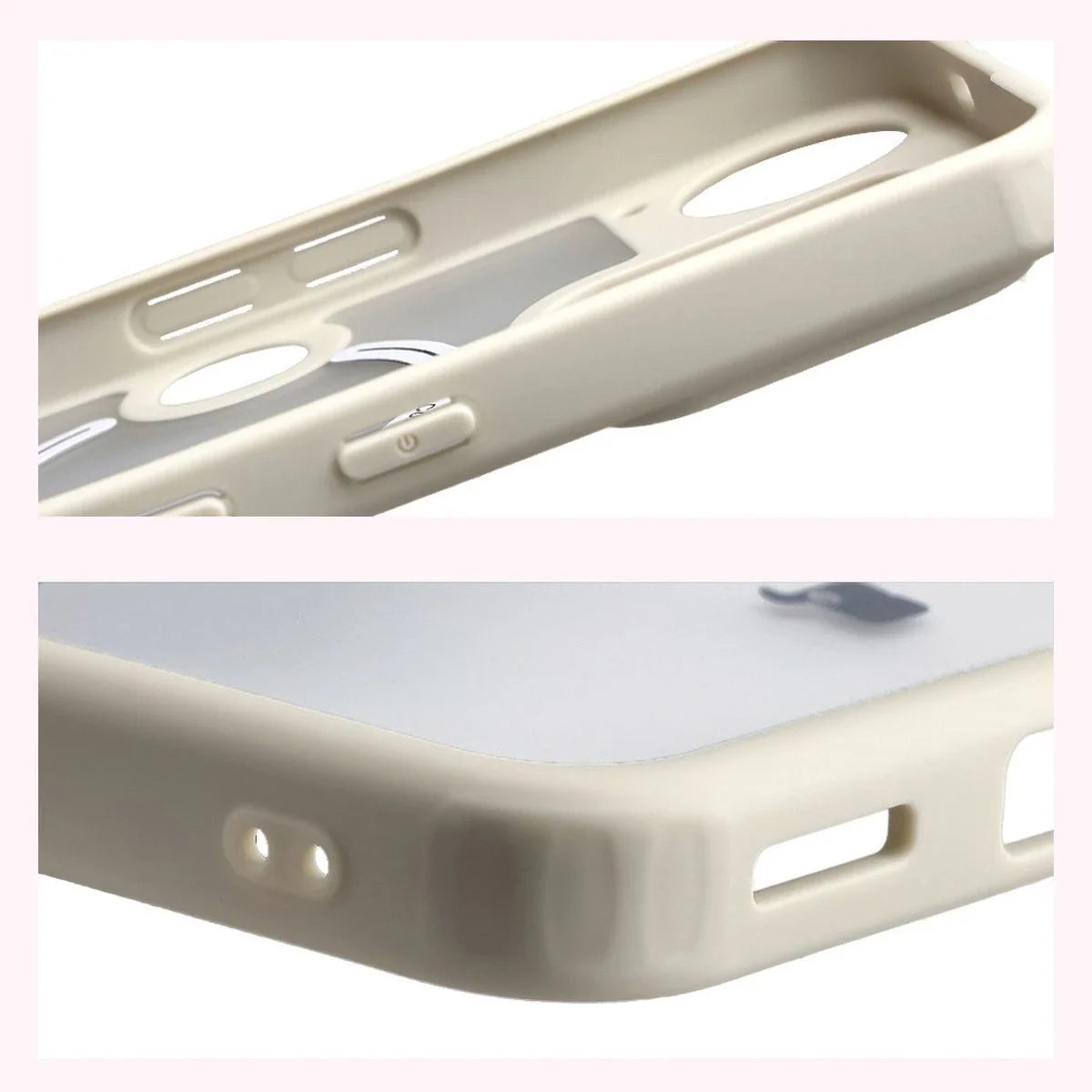 Schutzhülle mit Magnetring + gehärtetem Glas für Nothing Phone (3), Bizon MatteO Pack, Getönt-Beige