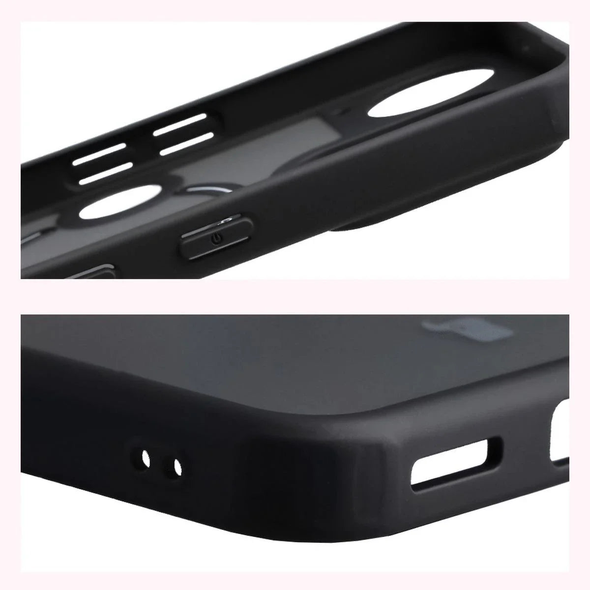 Schutzhülle mit Magnetring + gehärtetem Glas für Nothing Phone (3), Bizon MatteO Pack, Getönt-Schwarz