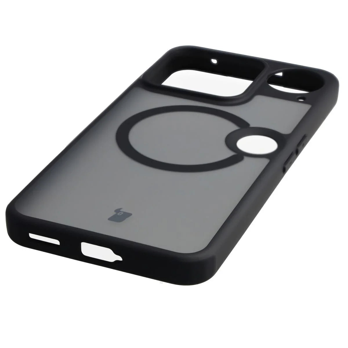 Schutzhülle mit Magnetring + gehärtetem Glas für Nothing Phone (3), Bizon MatteO Pack, Getönt-Schwarz