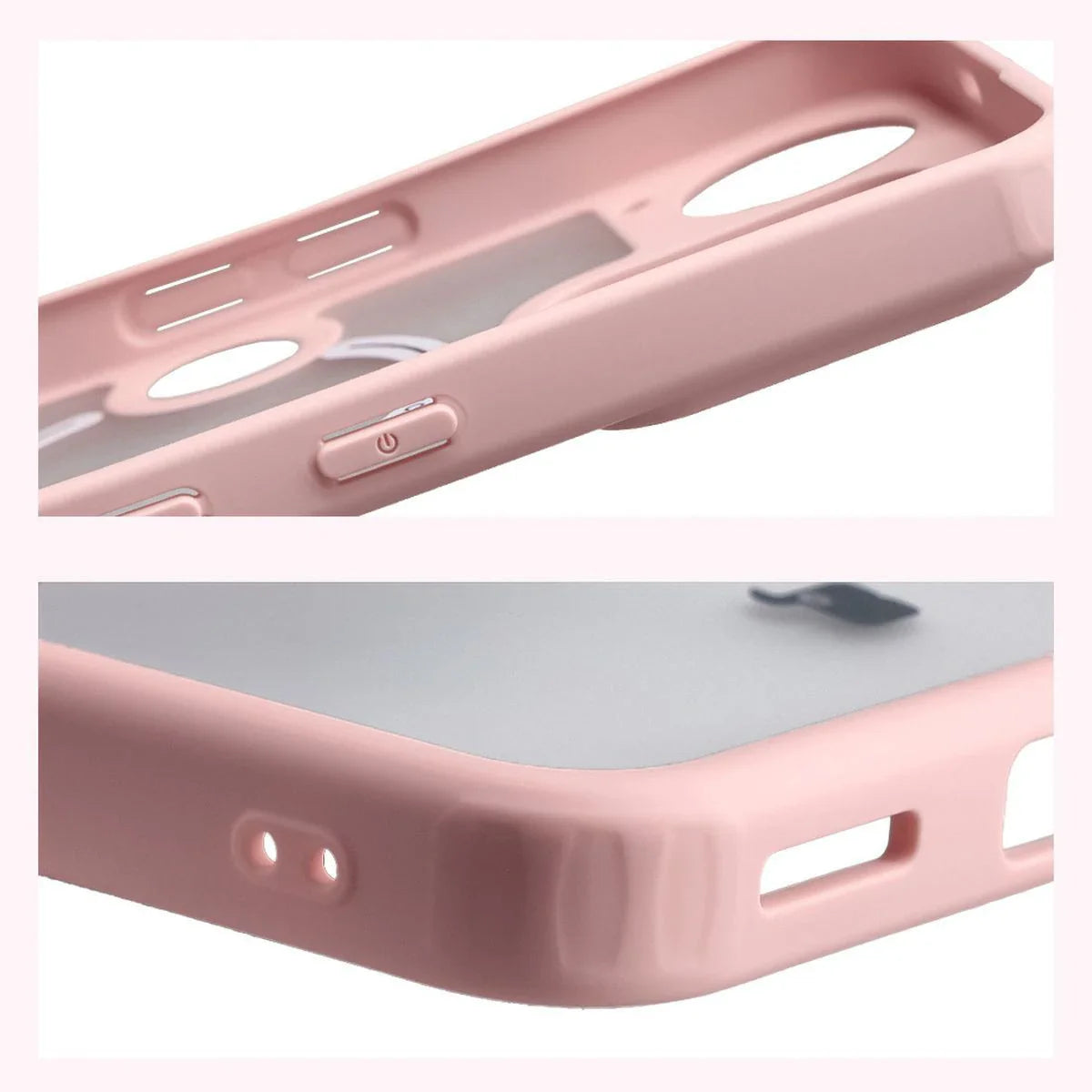 Schutzhülle mit Magnetring + gehärtetem Glas für Nothing Phone (3), Bizon MatteO Pack, Getönt-Hellrosa