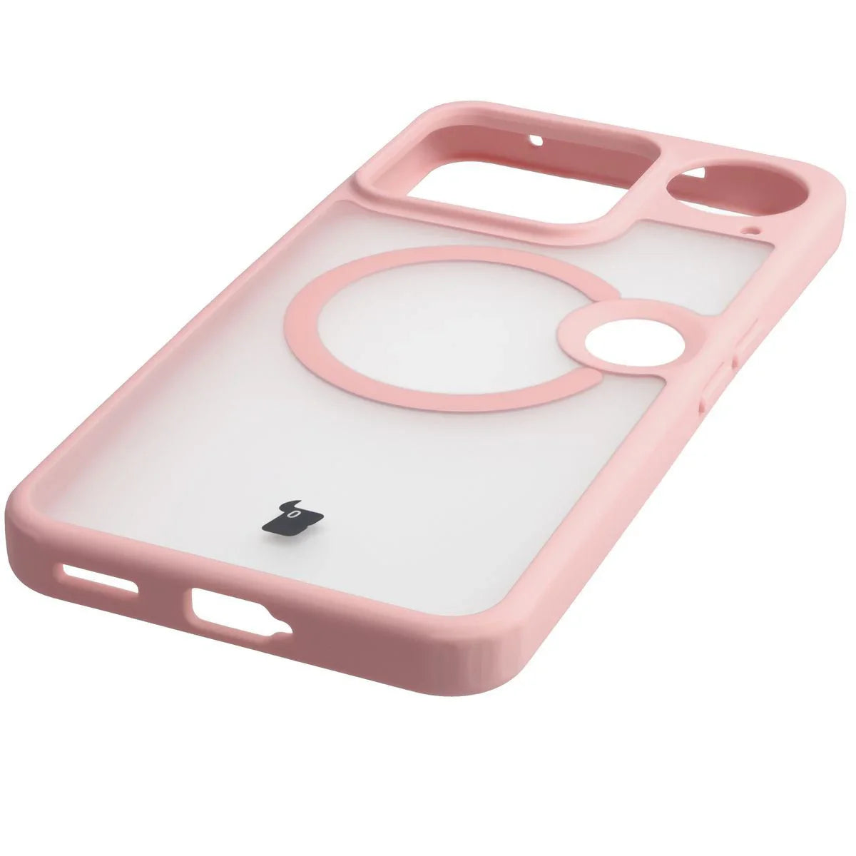 Schutzhülle mit Magnetring + gehärtetem Glas für Nothing Phone (3), Bizon MatteO Pack, Getönt-Hellrosa