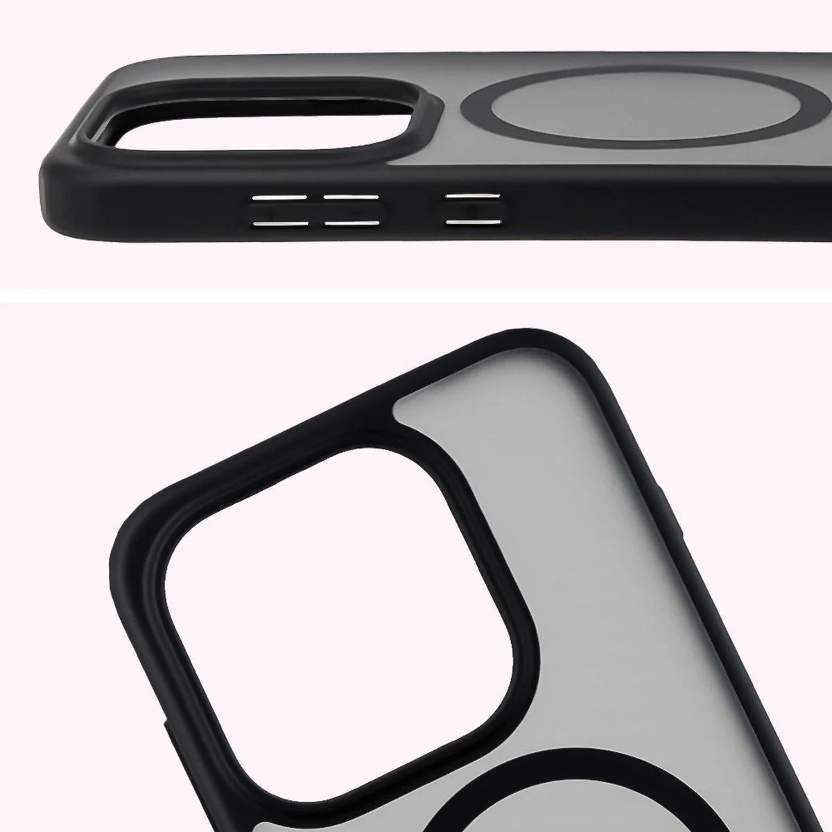 Schutzhülle mit Magnetring + gehärtetem Glas für OnePlus 15, Bizon MatteO Pack, Getönt-Schwarz