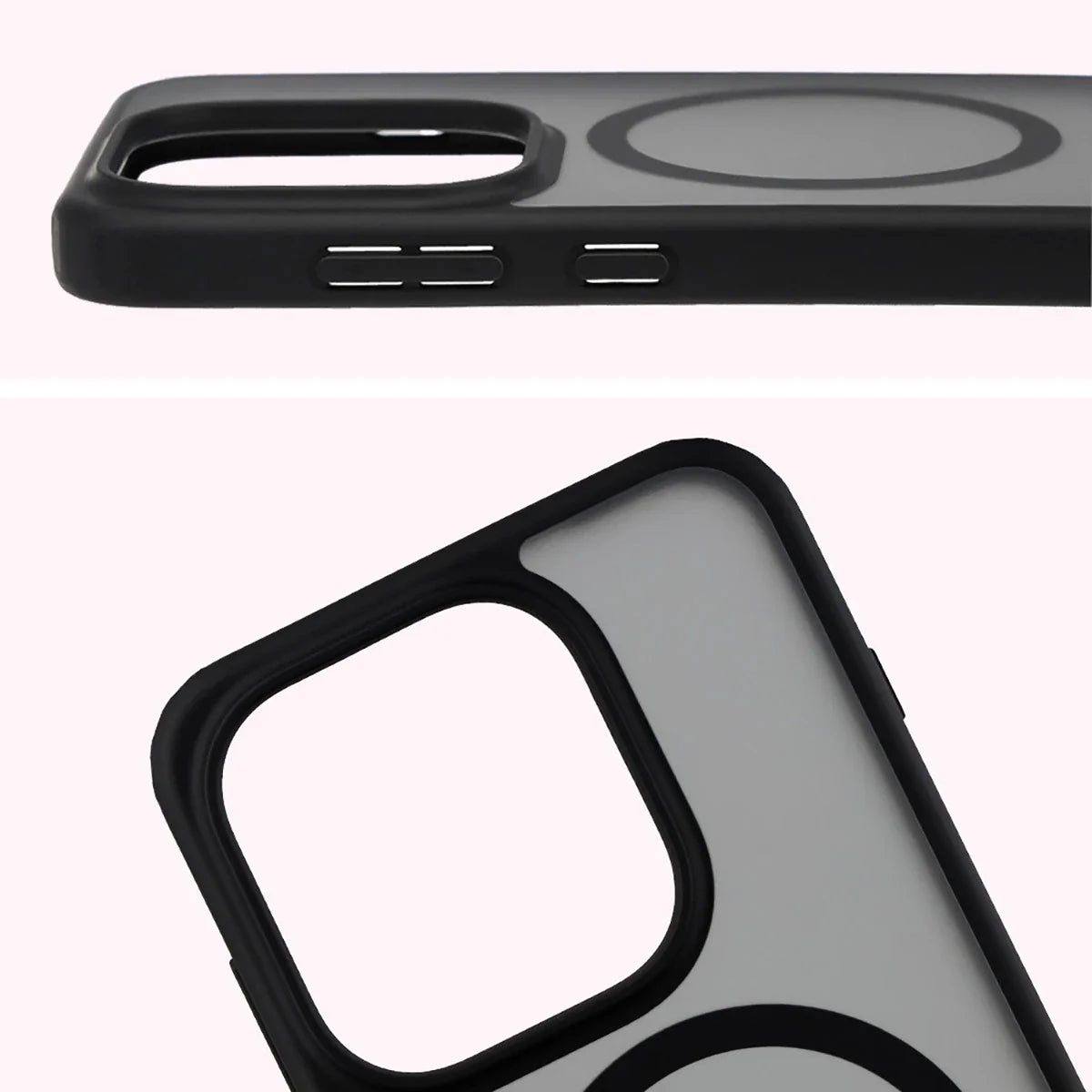 Schutzhülle mit Magnetring + gehärtetem Glas Bizon MatteO Pack für Oppo Find X9, Getönt-Schwarz