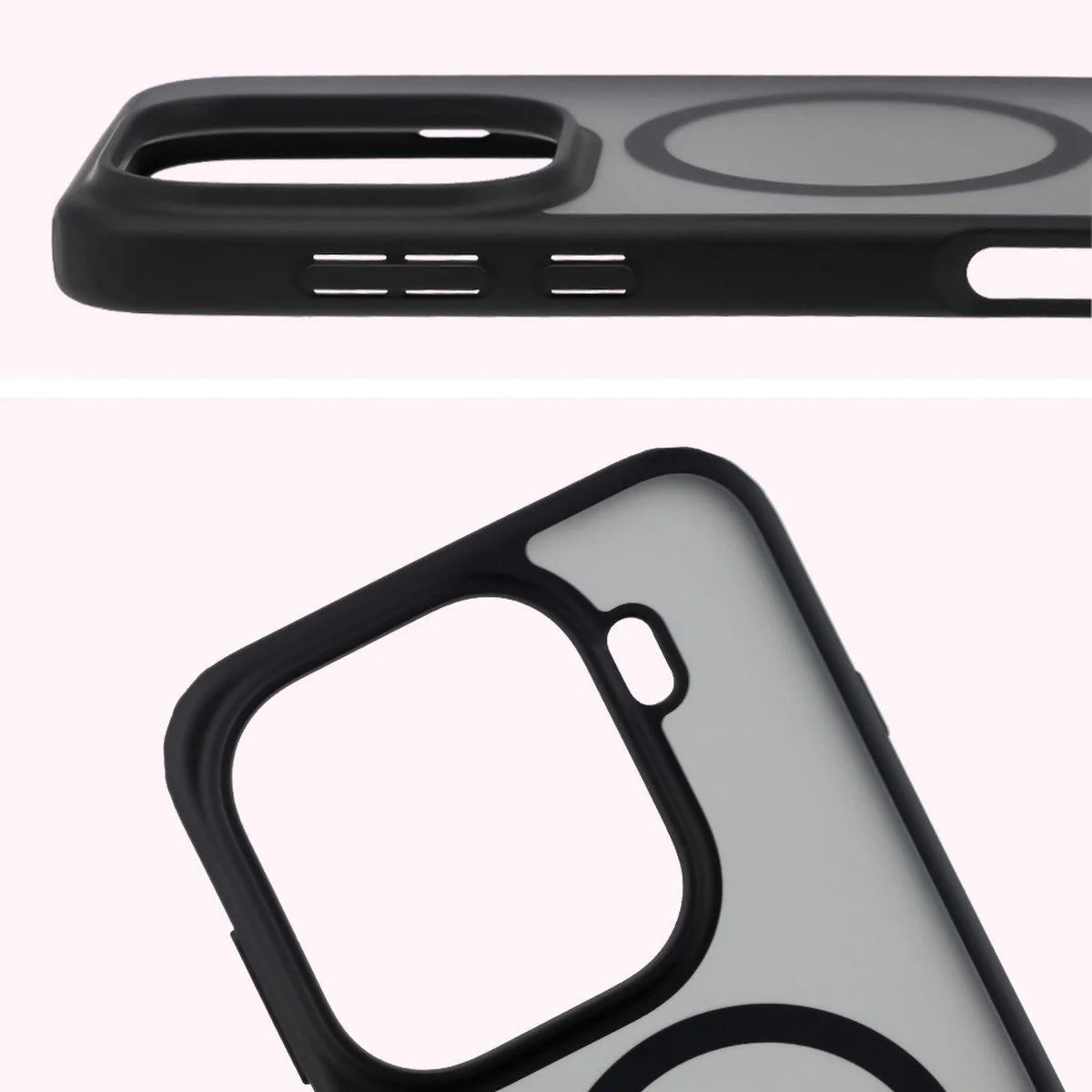 Schutzhülle mit Magnetring + gehärtetem Glas für Oppo Find X9 Pro, Bizon MatteO Pack, Getönt-Schwarz