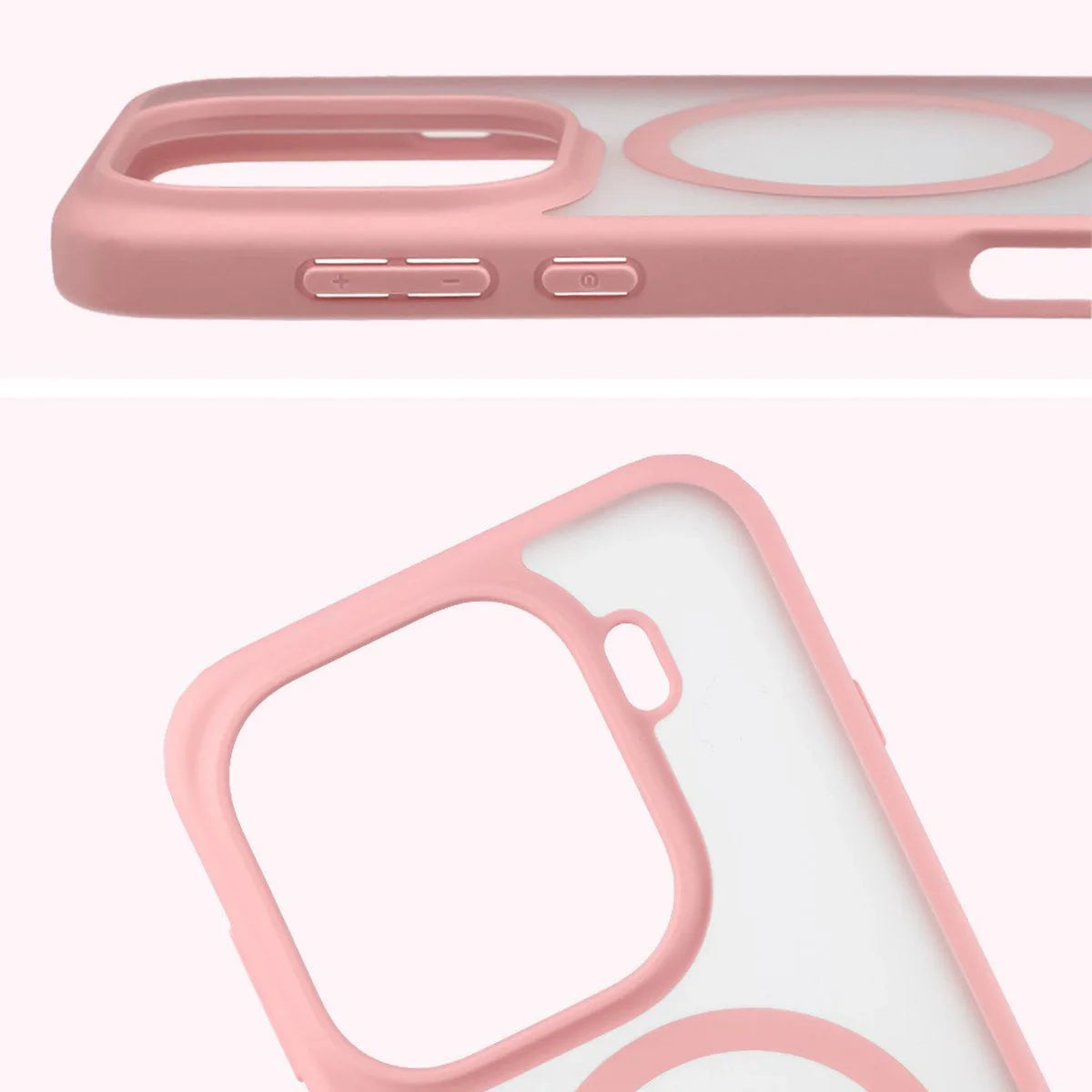 Schutzhülle mit Magnetring + gehärtetem Glas für Oppo Find X9 Pro, Getönt-Hellrosa