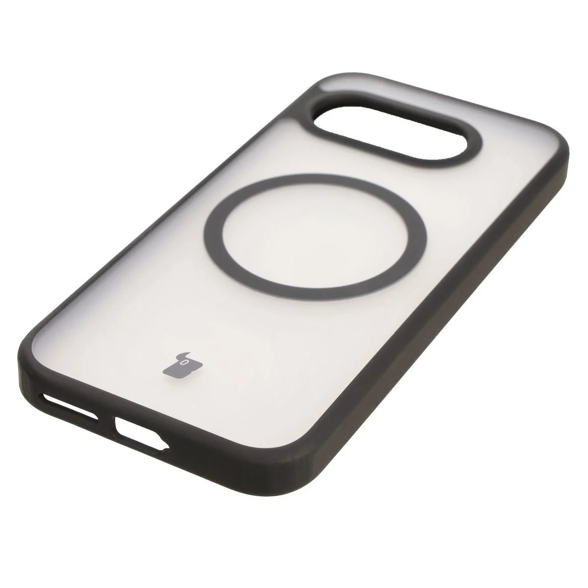 Schutzhülle mit Magnetring + gehärtetem Glas Bizon MatteO Pack für Google Pixel 9a, Getönt-Schwarz