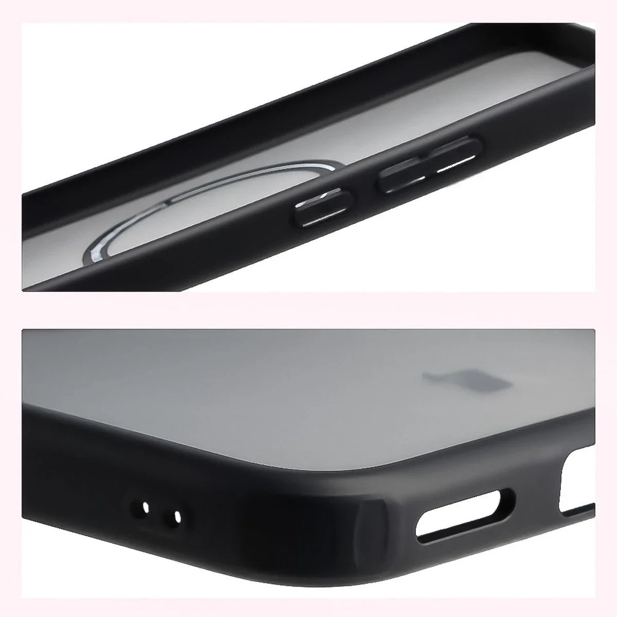 Schutzhülle mit Magnetring + gehärtetem Glas Bizon MatteO Pack für Xiaomi POCO F7, Getönt-Schwarz