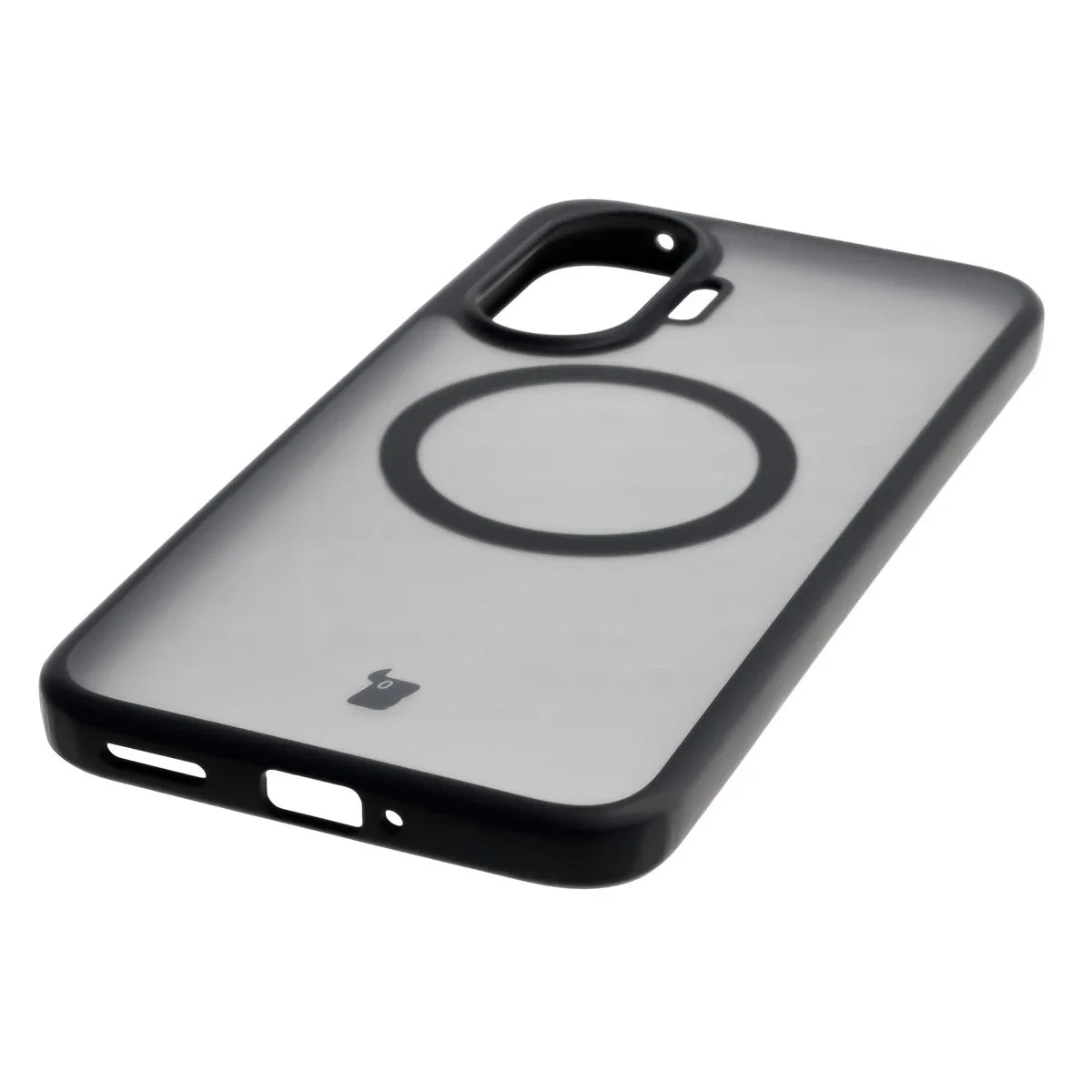 Schutzhülle mit Magnetring + gehärtetem Glas Bizon MatteO Pack für Xiaomi POCO F7, Getönt-Schwarz