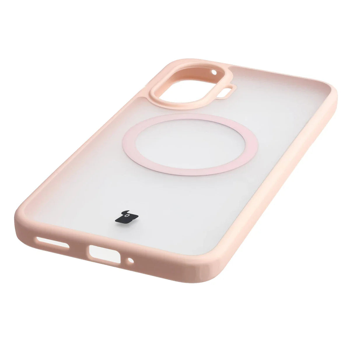 Schutzhülle mit Magnetring + gehärtetem Glas für Xiaomi POCO F7, Bizon MatteO Pack, Getönt-Rosa