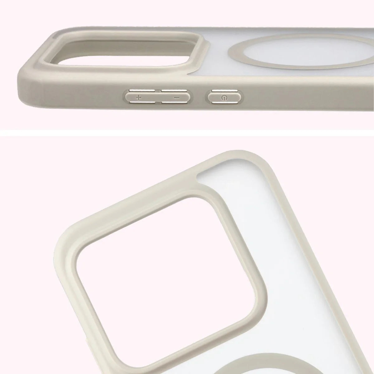 Schutzhülle mit Magnetring + gehärtetem Glas Bizon MatteO Pack für Realme GT 8 Pro, Getönt-Beige