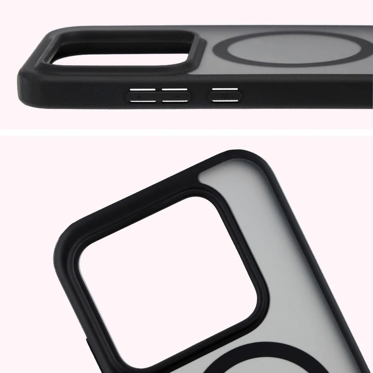 Schutzhülle mit Magnetring + gehärtetem Glas für Realme GT 8 Pro, Bizon MatteO Pack, Getönt-Schwarz
