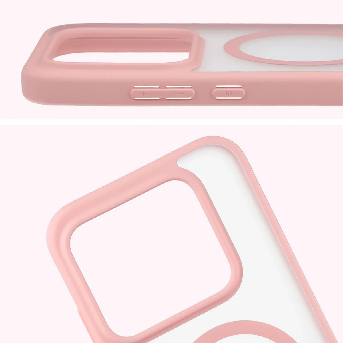 Schutzhülle mit Magnetring + gehärtetem Glas Bizon MatteO Pack für Realme GT 8 Pro, Getönt-Hellrosa