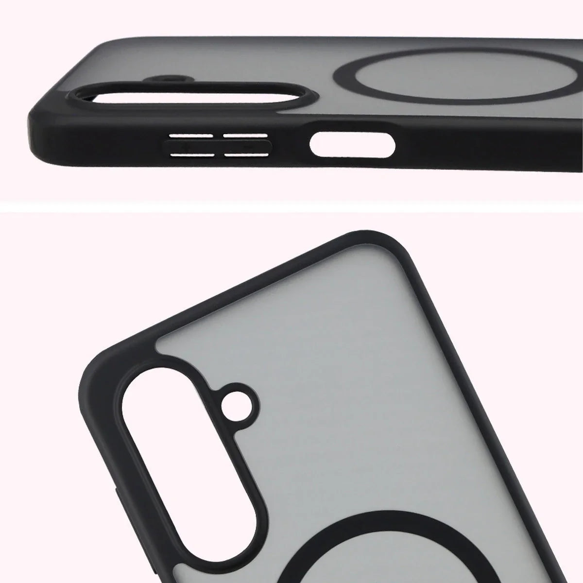 Schutzhülle mit Magnetring + gehärtetem Glas für Galaxy A17 5G, Bizon MatteO Pack, Getönt-Schwarz