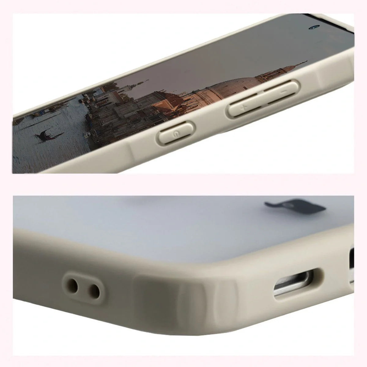 Schutzhülle mit Magnetring + gehärtetem Glas für Galaxy A57 5G, Bizon MatteO Pack, Getönt-Beige