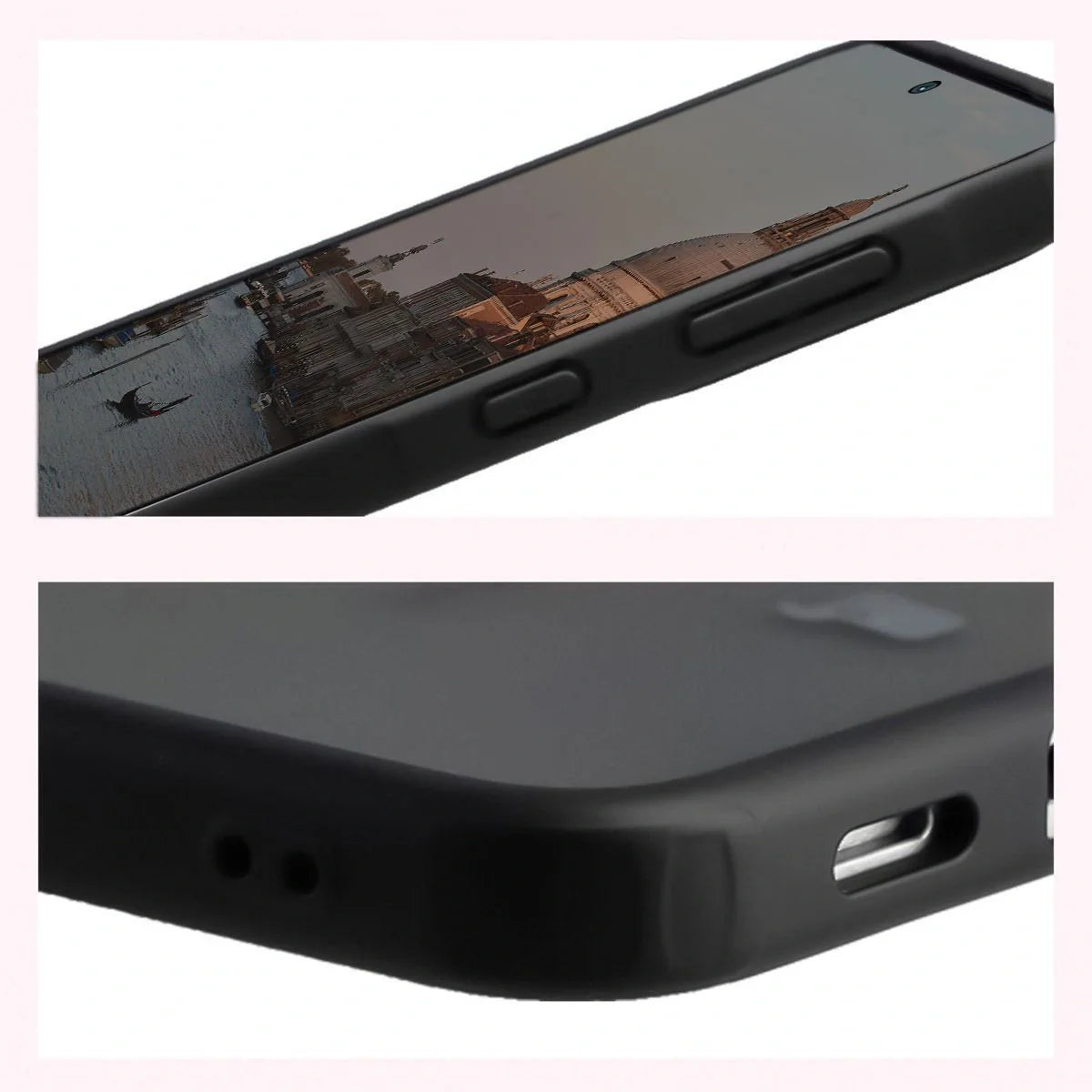 Schutzhülle mit Magnetring + gehärtetem Glas für Galaxy A57 5G, Bizon MatteO Pack, Getönt-Schwarz