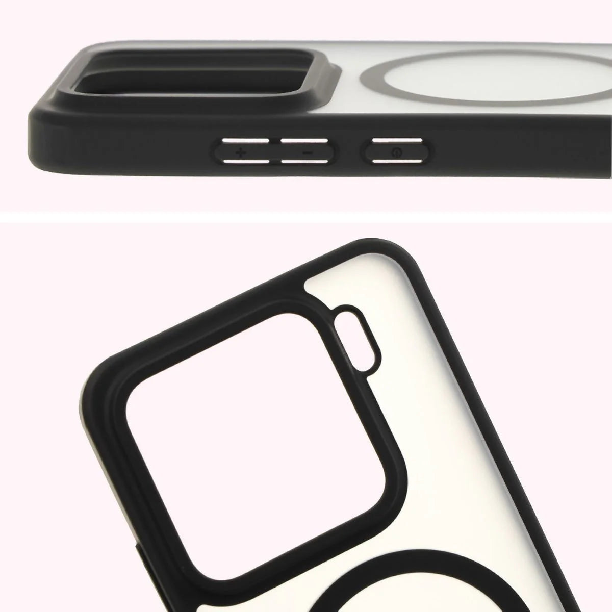 Schutzhülle mit Magnetring + gehärtetem Glas für Xiaomi 15, Bizon MatteO Pack, Getönt-Schwarz